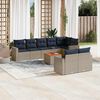 vidaXL 9 Piece Patio Sofa Set with Cushions Gray Poly Rattan