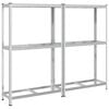 vidaXL 2-Layer Tyre Shelves 2 pcs Silver 43.3x15.7x70.9" Steel&Engineered Wood