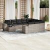 vidaXL Garden Sofa Set Light Grey PE Rattan Large Removable Covers