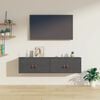 vidaXL Wall Cabinet Set of 2 Grey Solid pinewood, engineered wood