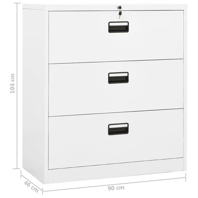 vidaXL Filing Cabinet White 35.4"x18.1"x40.6" Steel