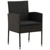 vidaXL Outdoor Dining Set Black PE rattan, steel, solid acacia wood