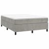 vidaXL Bed Frame Light Grey Velvet, Plywood, Engineered wood Queen