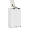 vidaXL Shoe Cabinet High gloss white Engineered wood Medium Shoe Cabinet