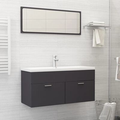 vidaXL Bathroom Furniture Set Gray Engineered Wood