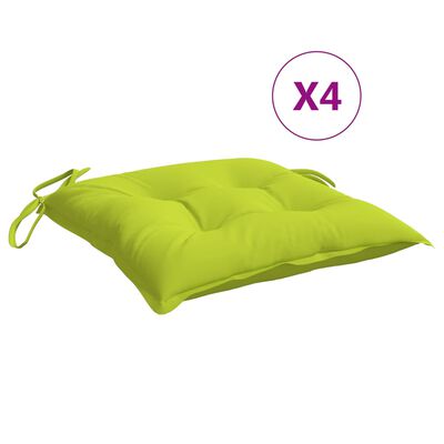 vidaXL Chair Cushions 4 pcs Bright Green 15.7"x15.7"x2.8" Oxford Fabric