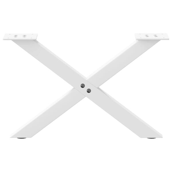vidaXL Coffee Table Leg Set of 2 White Steel Medium Adjustable Feet