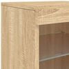 vidaXL Sideboard Sonoma Oak Engineered Wood, Glass Medium Sideboard