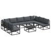 vidaXL Garden Sofa Set with Cushion Black Aluminium