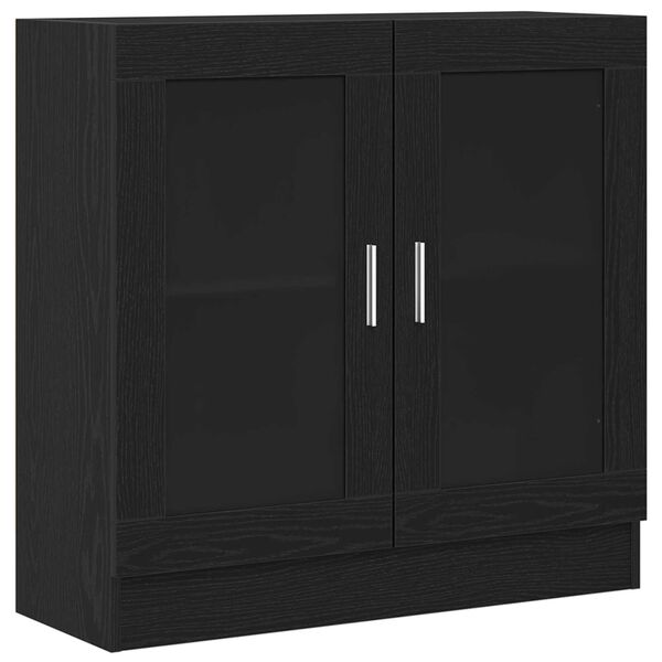 vidaXL Book Cabinet Black Oak 32.48 x 12.01 x 31.50 in Engineered Wood