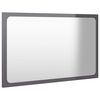 vidaXL Mirror High gloss gray Engineered wood, acrylic