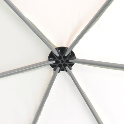 vidaXL Hexagonal Pop-Up Marquee with 6 Sidewalls Cream White 11.8'x10.2'