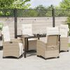 vidaXL Garden Dining Set 5 pcs Beige poly rattan