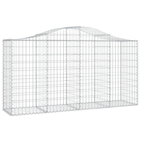 vidaXL Gabion Basket Set of 4 Silver Galvanized Iron Large Tough