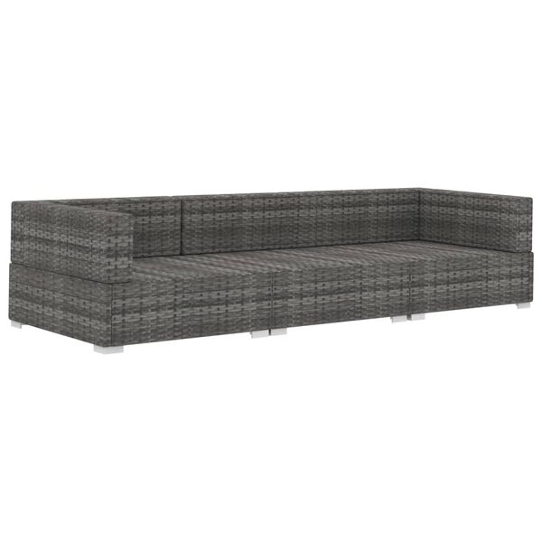 vidaXL Sofa Set Grey PE rattan Medium Modular Garden Sofa Set