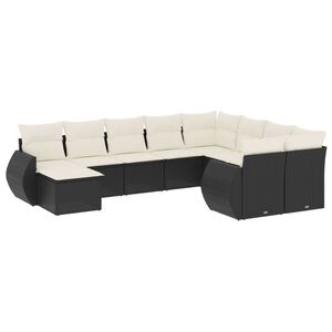 vidaXL Garden Sofa Set Black, Cream White