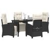 vidaXL Garden Dining Set with Cushion 5 pcs Black Poly Rattan