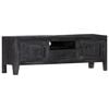 vidaXL Tv Cabinet Black Solid mango wood Medium Tv Cabinet Rectangular