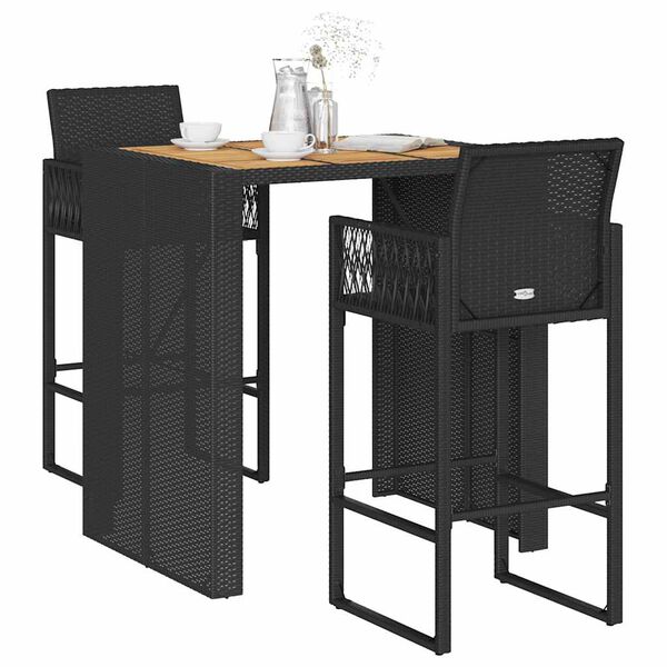 vidaXL Garden Bar Set Black