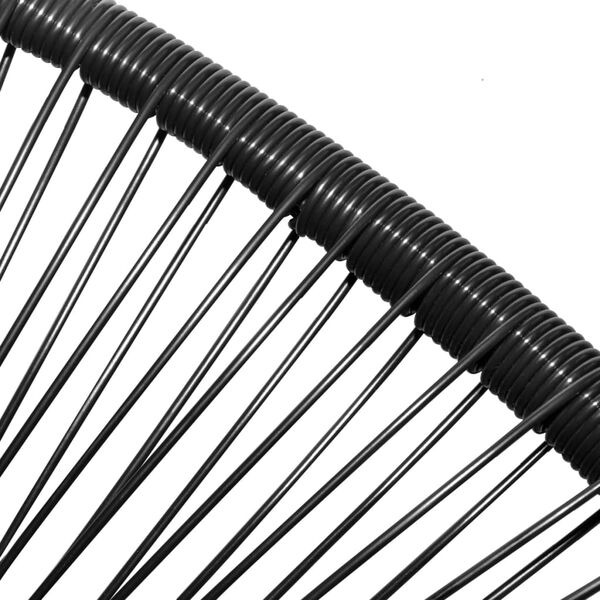 vidaXL Chair Black Poly Rattan Standard Durable Chair Oval