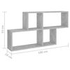 vidaXL Wall Shelf Concrete gray Engineered wood Medium Wall mounting