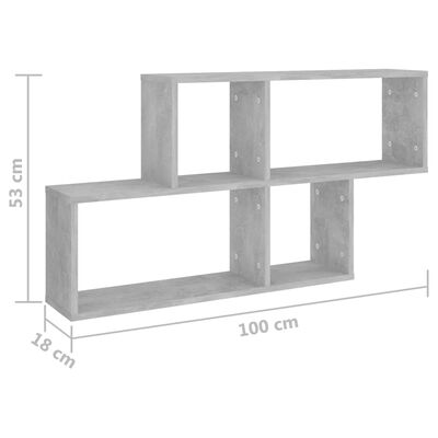 vidaXL Wall Shelf Concrete Gray 39.4"x7.1"x20.9" Engineered Wood