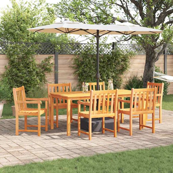 vidaXL Garden Dining Set 7 pcs Brown solid acacia wood