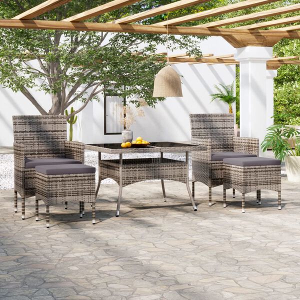 vidaXL Garden Dining Set Gray