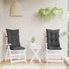 vidaXL Highback Chair Cushion Set of 2 Melange Anthracite 100% Polyester