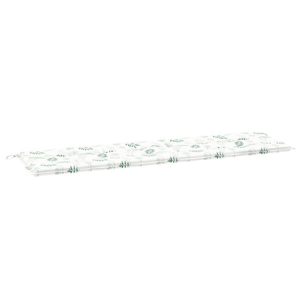 vidaXL Garden Bench Cushion White and green 70.9" x 19.7" x 1.6