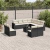 vidaXL Patio Sofa Set Black and Cream White