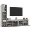 vidaXL 4 Piece TV Wall Units with LED Gray Sonoma Engineered Wood