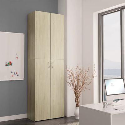 vidaXL Office Cabinet Sonoma Oak 23.6"x12.6"x74.8" Engineered Wood