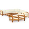 vidaXL Wooden Lounge Set Cream White