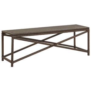 vidaXL Bench Brown Polyethylene rattan and powder-coated steel 47.2 in