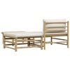 vidaXL Garden Lounge Set Cream White Bamboo, fabric (100% polyester)