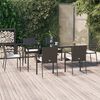 vidaXL Garden Dining Set Black with cream cushions