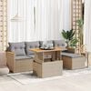 vidaXL Garden Sofa Set Beige with light grey cushions
