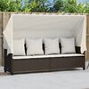 vidaXL Sun Lounger Brown PE rattan, Powder-coated steel