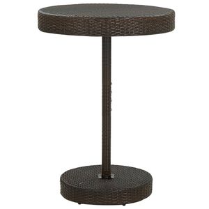 vidaXL Garden Table Brown Poly Rattan, Powder-Coated Steel Standard