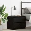 vidaXL Bedside Cabinet with Drawer Black Oak 19.69 x 15.75 x 17.13 in