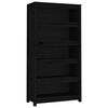 vidaXL Book Cabinet Black Solid pine wood 31.5 x 13.8 x 60.6 in