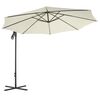 vidaXL Large Cantilever Garden Parasol Sand Polyester Fabric