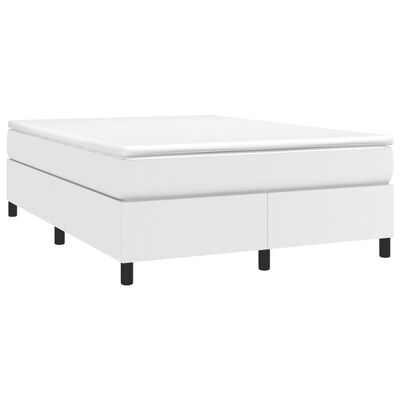 vidaXL Box Spring Bed Frame White 53.9"x74.8" Full Faux Leather