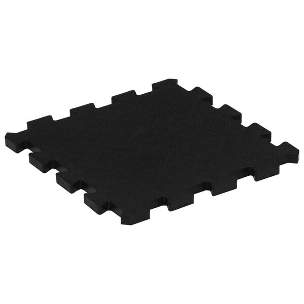 vidaXL Rubber Floor Tiles 4 pcs Black 0.63" 11.8"x11.8"