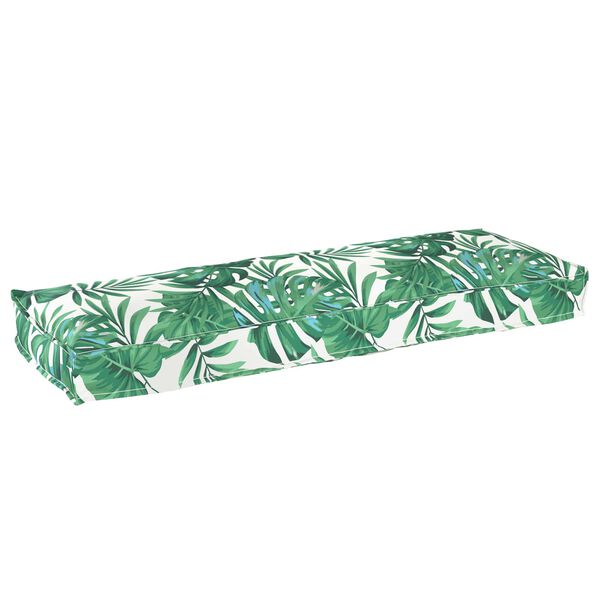 vidaXL Pallet Cushion for Bench Floral Leaf pattern 120 x 40 x 8 cm