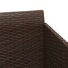 vidaXL Sunbed Brown and Cream White PE Rattan Double Adjustable Armrests
