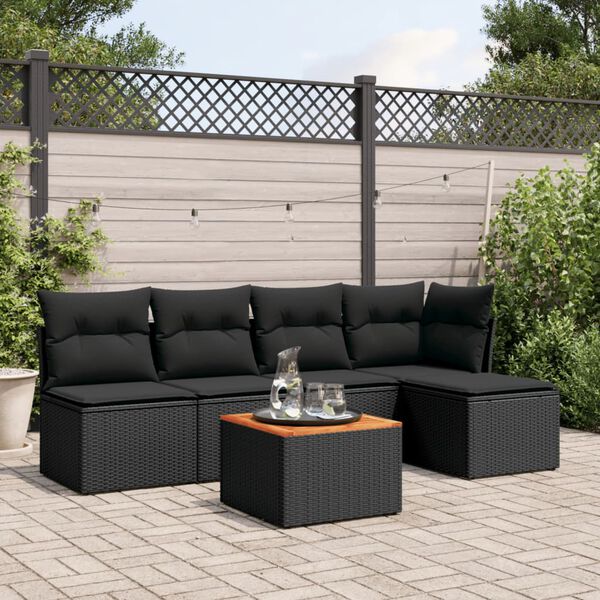 vidaXL Garden Sofa Set Black