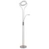 vidaXL Stand Lamp Silver Steel Tall Adjustable Armrests Stand Lamp
