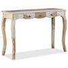 vidaXL Console Table Brown and white Solid Acacia wood
